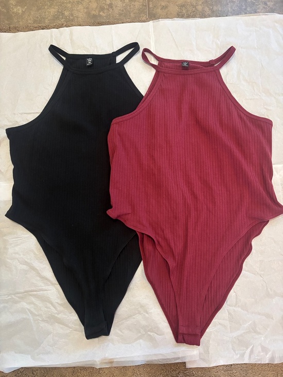 SHEIN Pants - SHEIN Curve Ribbed Tank Bodysuit - Black